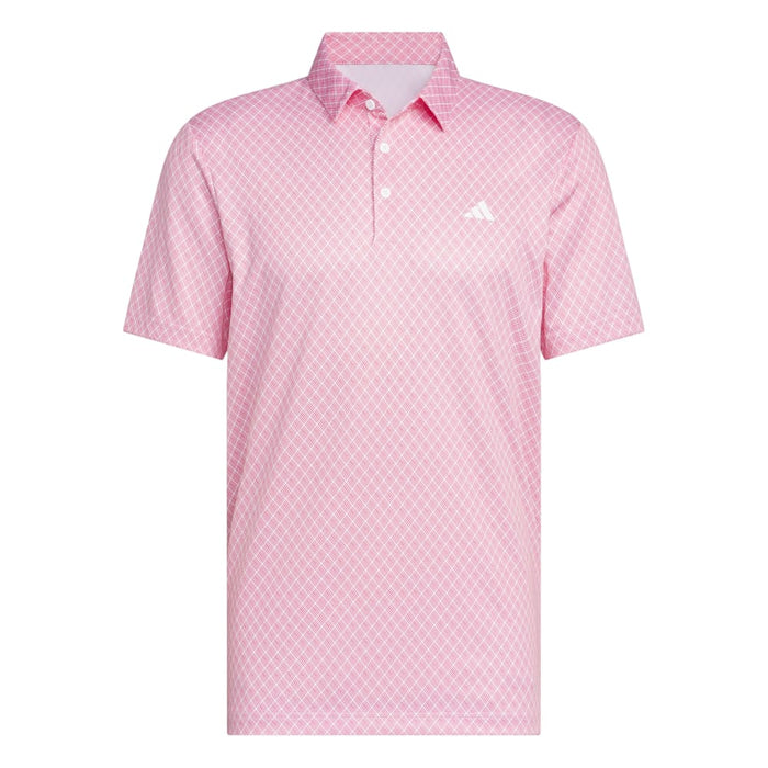 adidas Core Allover Print Polo Shirt - Pure Ruby/White Polos