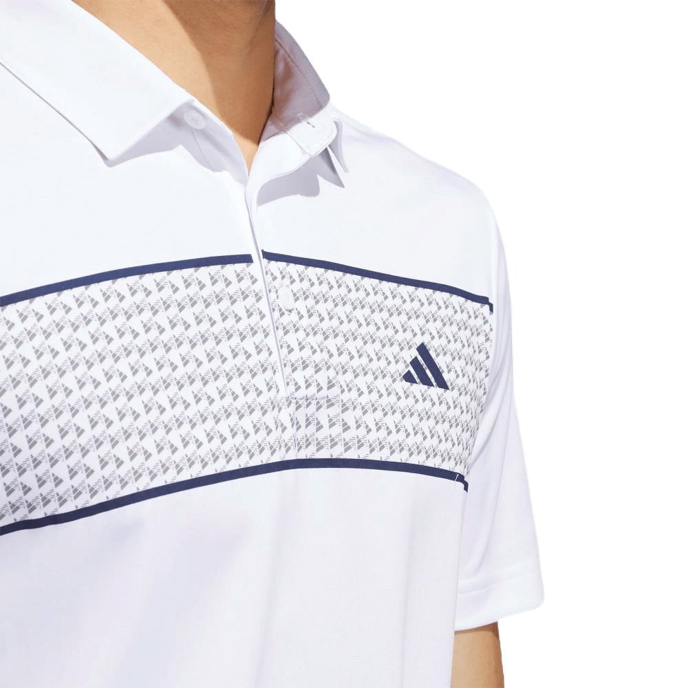 adidas Core Chest Stripe Polo Shirt - White
