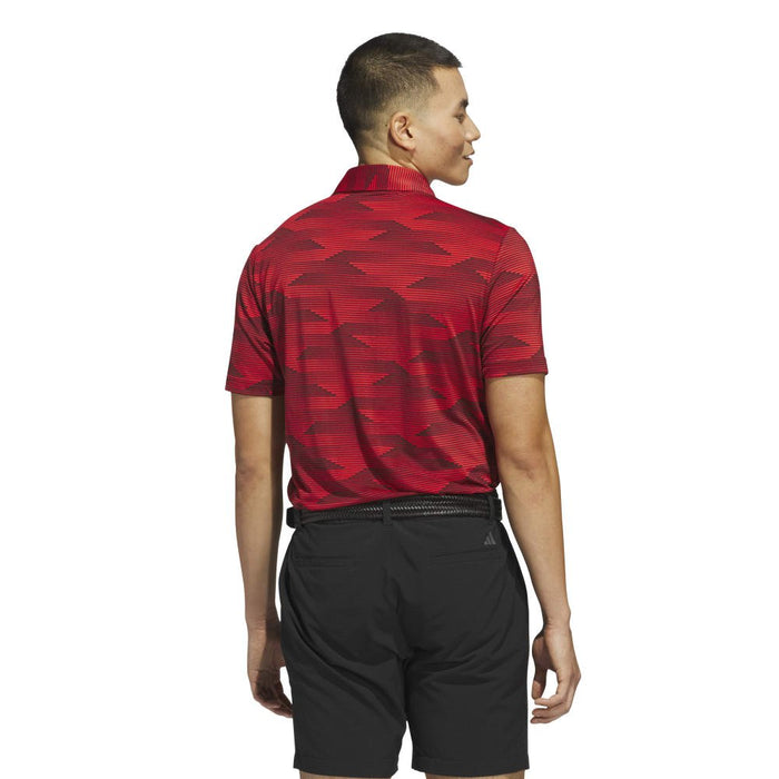 adidas Mens Ultimate365 Speed Stripe Polo Shirt - Red/Aurora Ruby/Pure Ruby Polos