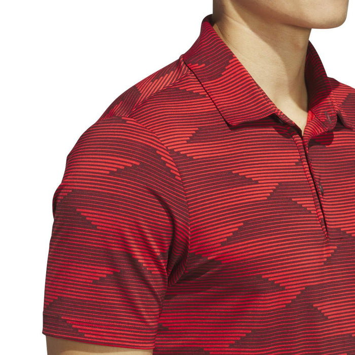 adidas Mens Ultimate365 Speed Stripe Polo Shirt - Red/Aurora Ruby/Pure Ruby Polos