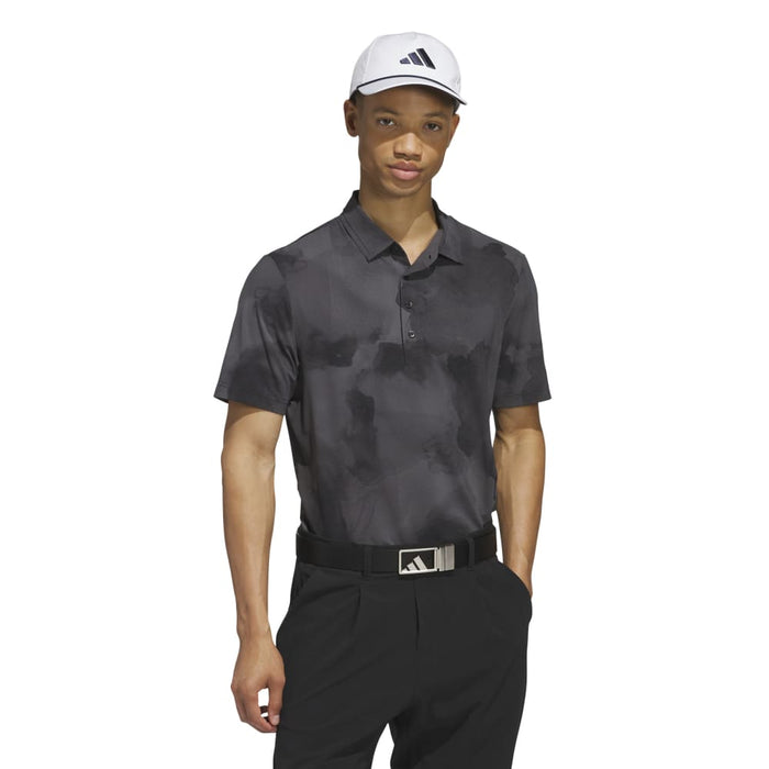 adidas Mens Ultimate365 Tour Printed Cool Feeling Polo Shirt - Black/Grey Six Polos