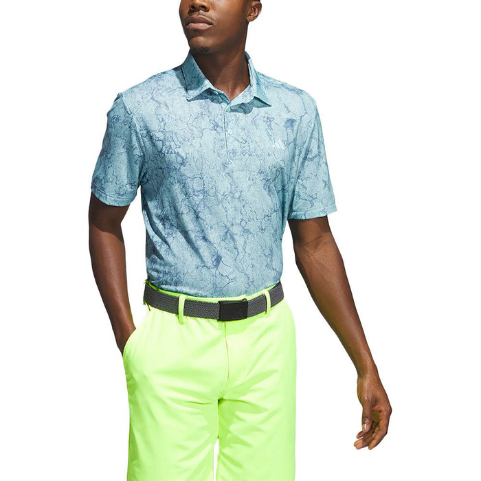 adidas Sun Energy Golf Polo Shirt - Semi Flash/Aqua
