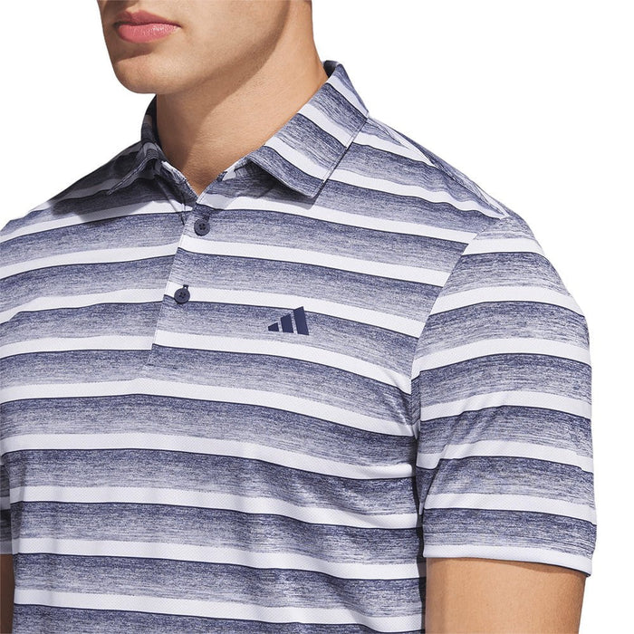 adidas Two-Color Striped Golf Polo Shirt