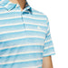 adidas Two-Color Striped Golf Polo Shirt - Semi Blue Burst/Ivory