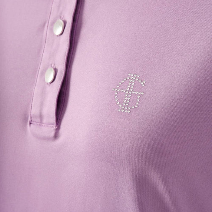 Island Green Ladies Polo Shirt With Panels - Purple/White