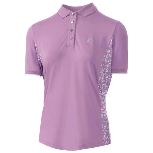 Island Green Ladies Polo Shirt With Panels - Purple/White
