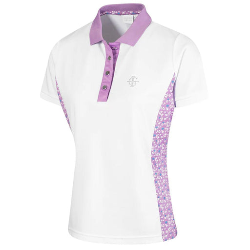 Island Green Ladies Polo Shirt With Panels - White/Purple