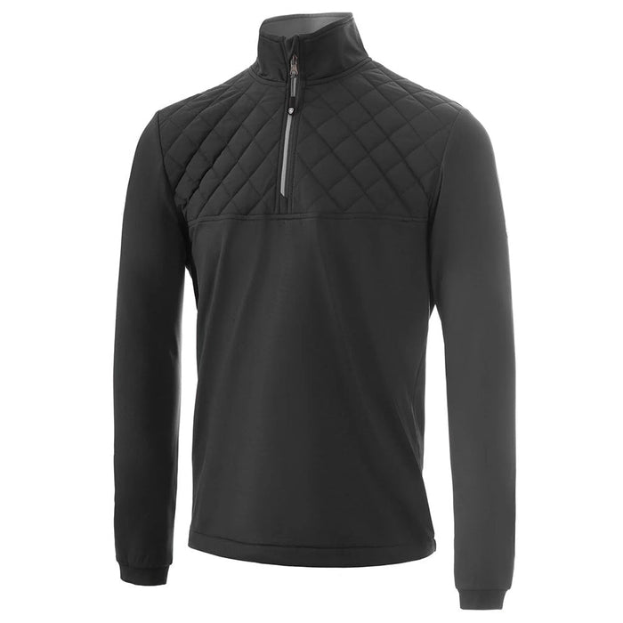 Island Green Men's Lined Diamond-Stitch Top Layer - Black Jumpers