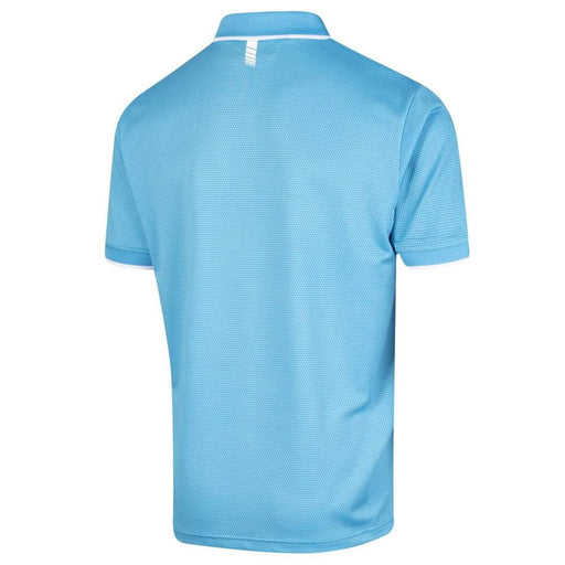 Island Green Mens Hexagon Knit Polo Shirt - Aqua/White