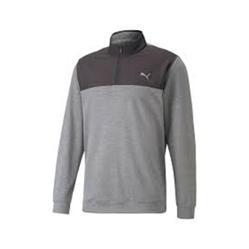 Puma CLOUDSPUN Colorblock 1/4 Zip - Puma Black/Quiet Shade/Heather Clothing