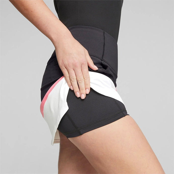 Puma PWRMESH Colorblock Golf Skirt - Puma Black/Strawberry Burst Skorts & Skirts