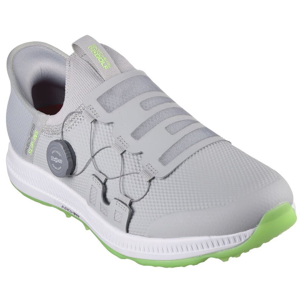 Skechers GO GOLF Elite 5 Slip In Golf Shoes Grey Lime