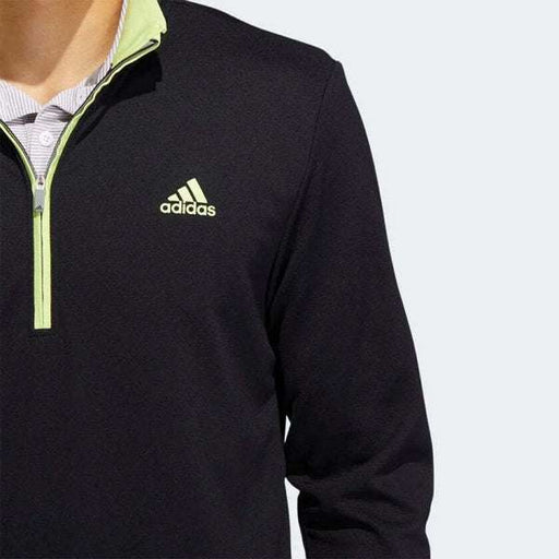 adidas Quarter Zip Pullover - Black / Pulse Lime