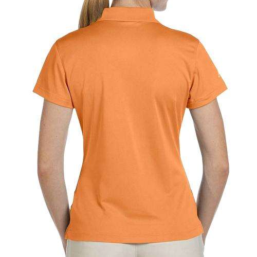 adidas Women's Climalite Jacquard Solid Polo Golf Shirt - Orange