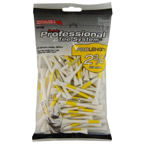 Pride Professional Tee System Golf Tees Yellow 2 3/4″″ x 100 Tees